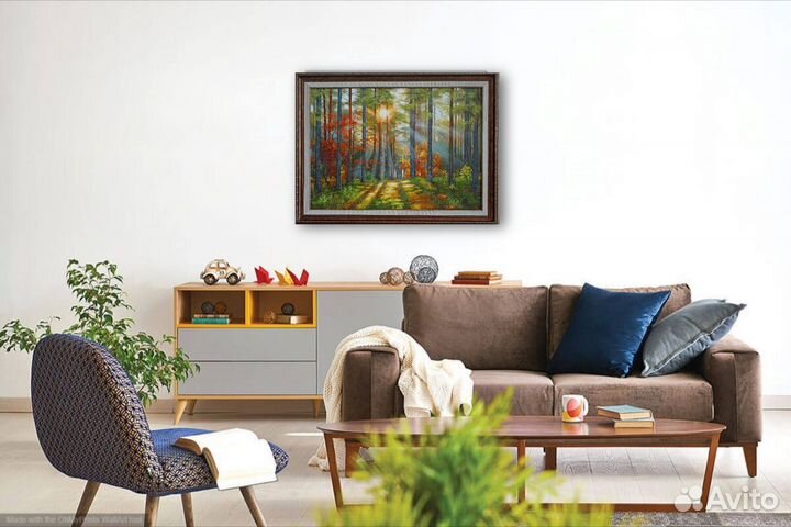 Картина маслом на холсте 50-70 осень пейзаж