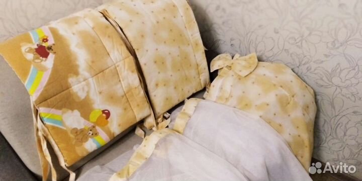 Бортики +балдахин в детскую кроватку