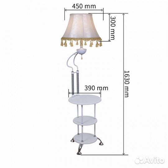 Стол журнальный с торшером Reluce 01757 01757-0.6-01 WH