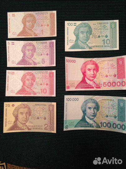 Банкноты Хорватия