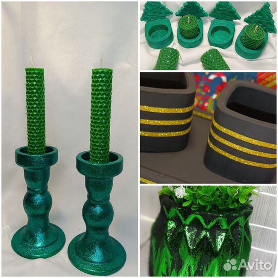 Гипс изделия Подсвечники подставки шкатулки