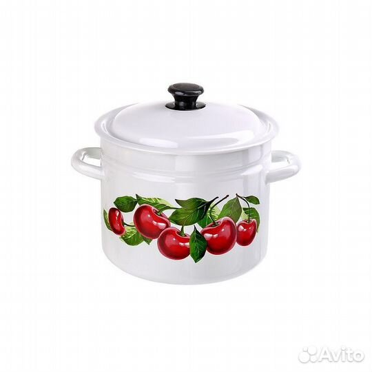 Кастрюля 5,0 л цил.борт белый