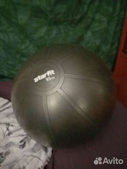 Фитбол 55см starfit чёрный фитнес мяч шар