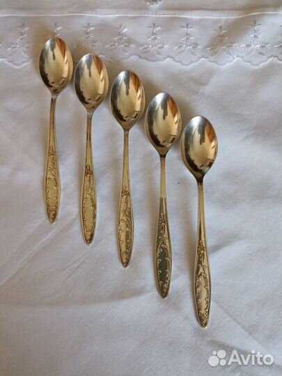 Чайные ложки мельхиор СССР Пламя Кольчугино