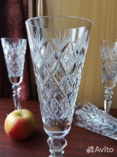 Фужеры хрустальные ромбы