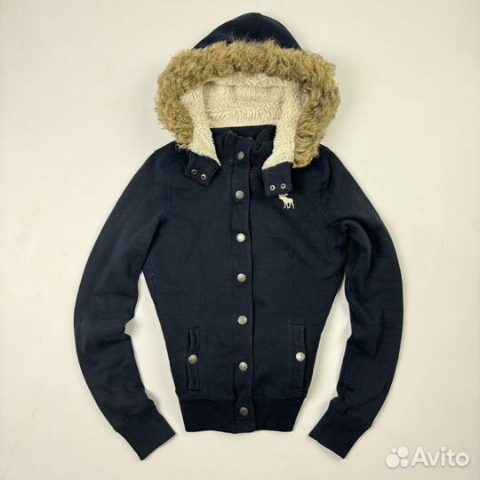 Зип худи с мехом abercrombie винтаж y2k