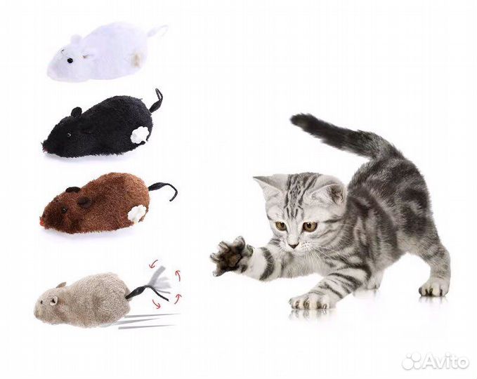 Мышь заводная новая игрушка для кота