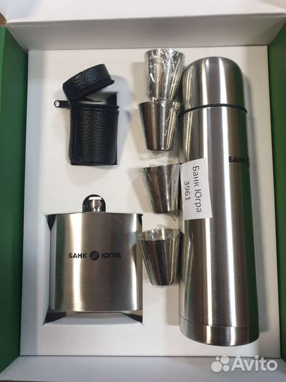 Набор: фляжка, термос, рюмки