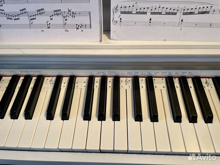 Ноты-наклейки на фортепиано прозрачные