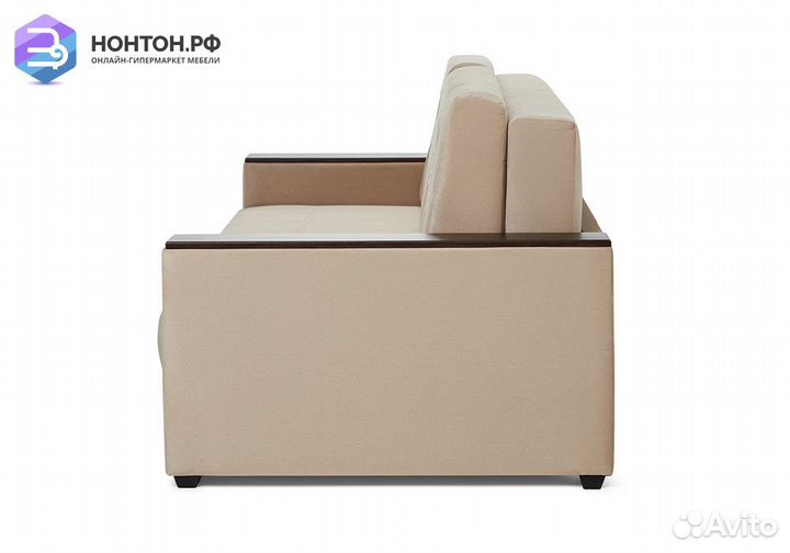 Диван еврокнижка Мадрид Lux бежевый / коричневый