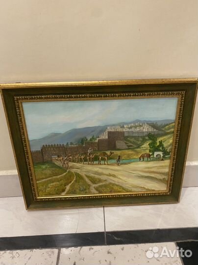 Картина маслом на холсте в раме восточная