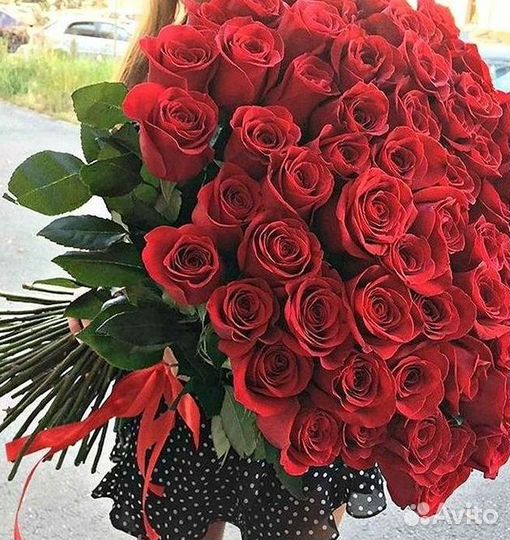 Розы высокие Доставка цветов