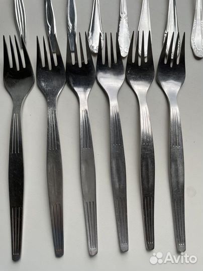 Вилки, ножи, ложки чайные и столовые СССР