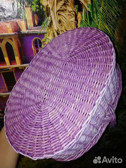 Плетёная корзина пасхальная, ручной работы