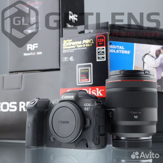 Canon R5 + RF 50 1.2 + SanDisk 128Gb + Holster