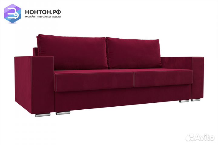 Диван пума Исланд микровельвет бордовый