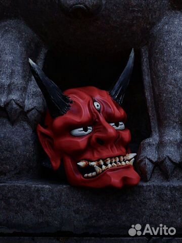 Красная Маска Они в японском стиле (на заказ)