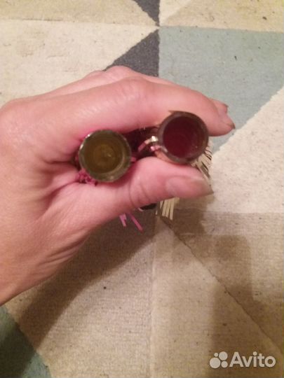 Редкая ёлочная игрушка СССР Фонарик стекло+мишура