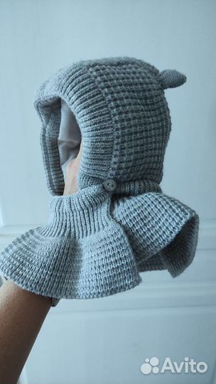 Шапка зимняя для новорожденного мальчика 0-3 мес