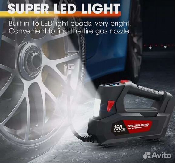 Автомобильный воздушный компрессор Carsun 120 Вт