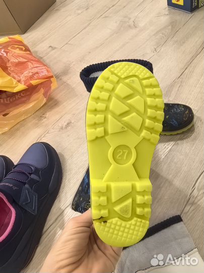 Резиновые сапоги детские с утеплителем 27