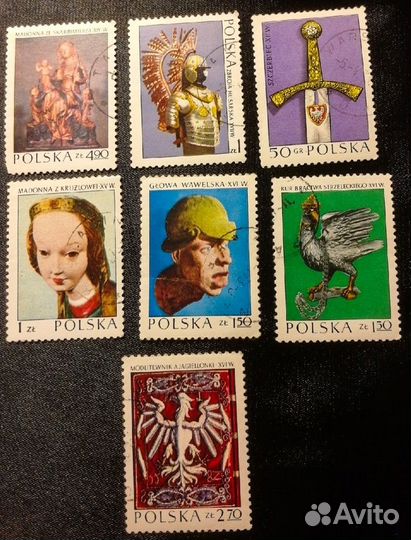 Марки серии Шедевры Польского искусства 1973