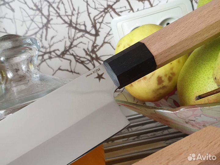 Кухонный нож Сантоку из нержавеющей стали 95х18