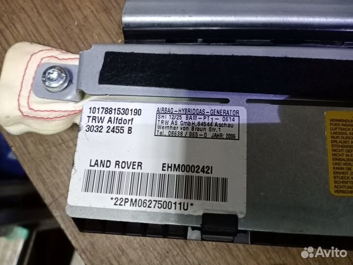Air Bag подушка задняя правая Range Rover Vogue 3