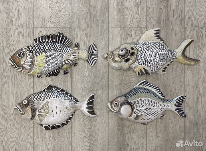 Деревянные рыбы 45 см декор