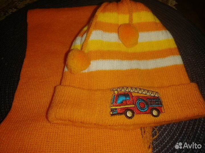 Новый комплект шапочка+шарфик, 46-50