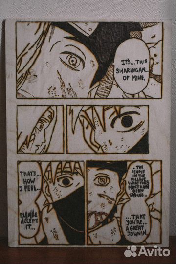 Картины аниме выжженные на дереве