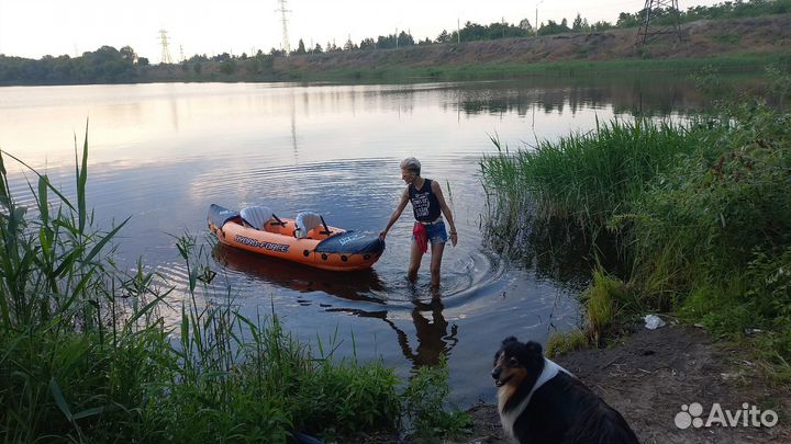 Лодка надувная каяк Intex