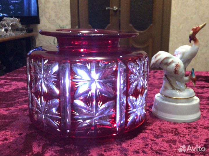 Ваза цветной хрусталь Германия 50 х годов