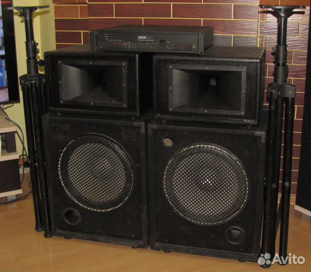 Колонки Pro 1100W Сабвуферы Рупоры Усилок Штативы