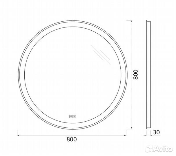 Зеркало BelBagno SPC-RNG-800-LED-TCH-warm