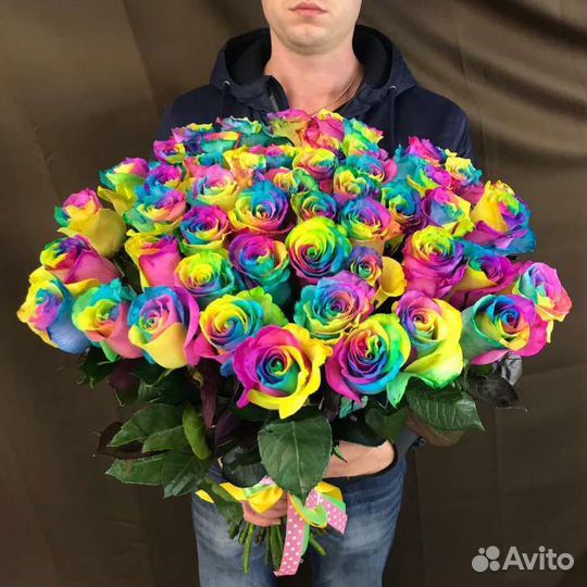 Радужные розы