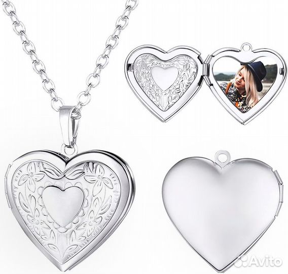 Кулон Сердечко открывающийся для фото
