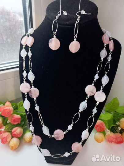 Комплект бусы с серьгами