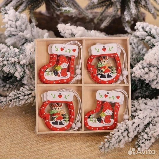 Деревянные игрушки на елку