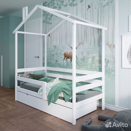 Детская кровать домик избушка