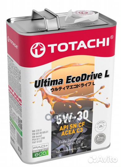 Totachi Ultima EcoDrive L 5W30 (4L) масло мотор