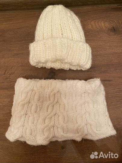 Комплект шапка и снуд женский