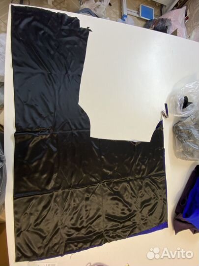 Тркотаж с блёстками. Синий