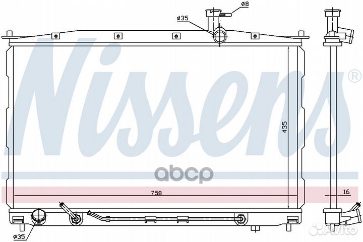 Радиатор системы охлаждения hyundai: santa FE I