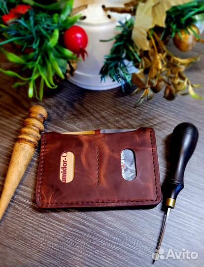 Обложка для автодокументов натуральная кожа