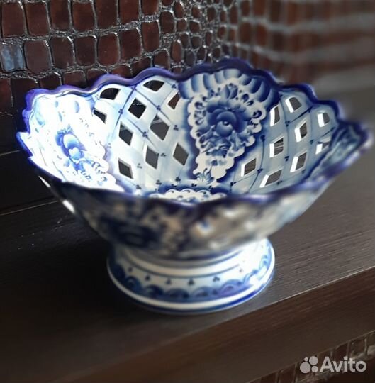 Фруктовница и конфетница Гжельский фарфор