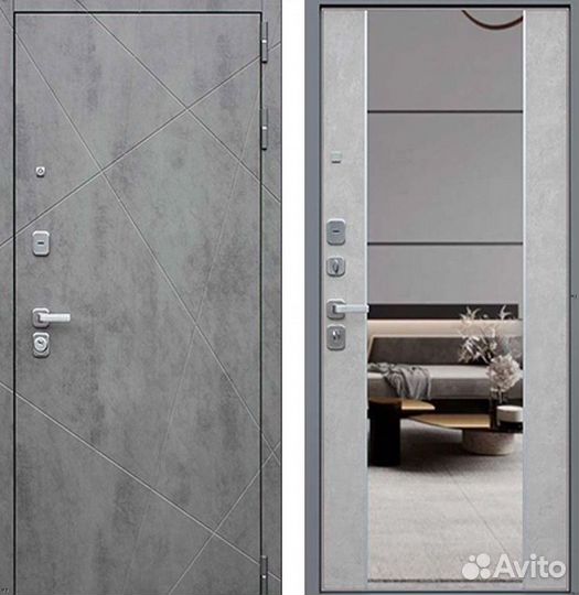 Дверь входная Бетон тёмный шумо-изоляционная