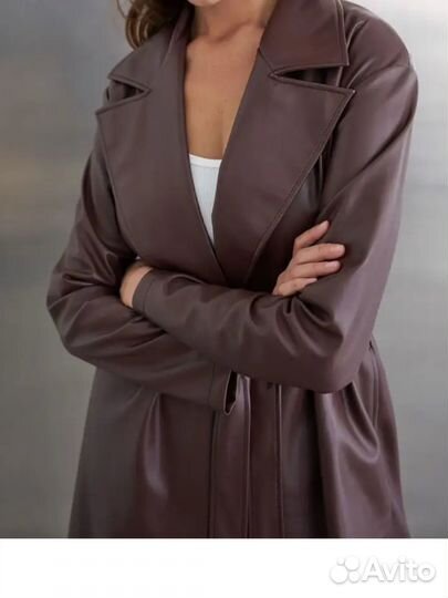 Кожаный тренч