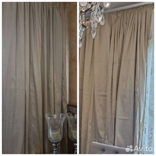 Шторы комплект натуральный шёлк