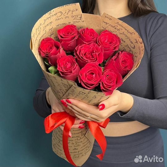Розы красные Букет Цветы 51 101 роза